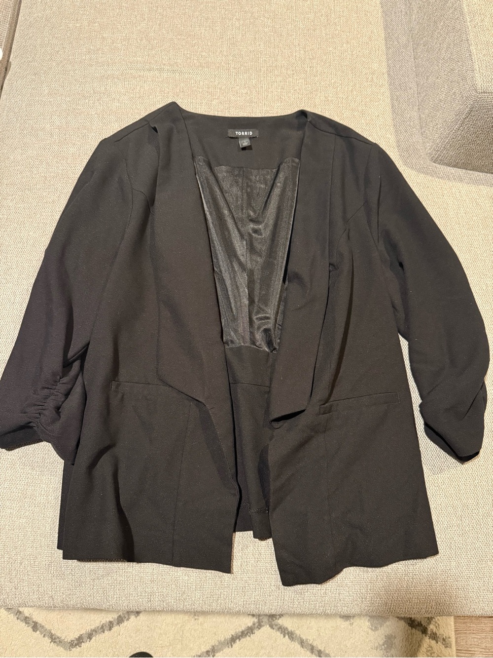 torrid Black Open-Front Draped Blazer